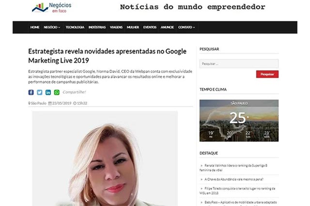 NORMA DAVID NA MÍDIA